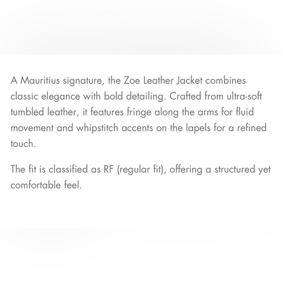 Mauritius Zoe Leather Jacket (blue denim with fringe - size 12) - Picture 6 of 7